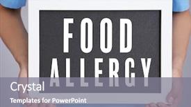  Presentation with allergy food - Presentation theme enhanced with free medical - health care concept doctor holding background and a gray colored foreground