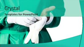  Presentation with surgery - Slides featuring free medical - senior surgeon putting on his background and a teal colored foreground
