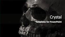  Presentation with skull - Presentation design featuring free medical - skull on black background background and a dark gray colored foreground