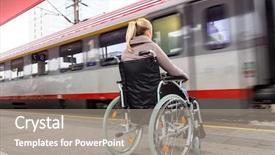  Presentation with wheelchair - Beautiful presentation theme featuring free medical - young woman sitting backdrop and a gray colored foreground