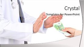  Presentation with nurse a male patient - Audience pleasing slides consisting of free medical records - male doctor receiving money backdrop and a white colored foreground