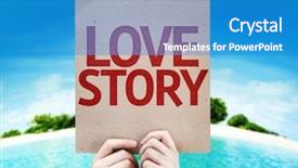  Presentation with love story - Cool new slides with free meeting template - love story card backdrop and a teal colored foreground