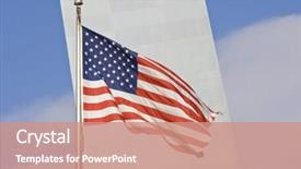  Presentation with american flag - PPT theme featuring doctor holding a stethoscope medical background and a lemonade colored foreground