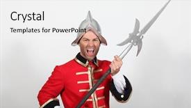  Presentation with costume - Slide deck enhanced with free military - portrait of a man background and a white colored foreground