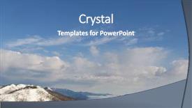  Presentation with smokey mountain - PPT theme enhanced with free mountaineering theme - snowcovered winter mountain background and a ocean colored foreground