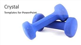  Presentation with muscle - PPT theme with free muscle - dumbbells background and a white colored foreground