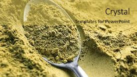  Presentation with hemp - Colorful PPT layouts enhanced with free muscle - metal spoon in hemp protein backdrop and a yellow colored foreground