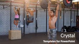  Presentation with gym - Colorful presentation enhanced with free muscle - ripped fit man in gym backdrop and a dark gray colored foreground