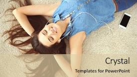  Presentation with floor - Slides enhanced with free music - beautiful girl relaxing on floor background and a lemonade colored foreground