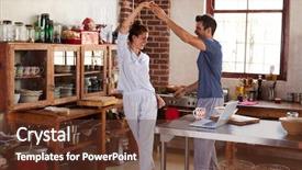  Presentation with free music - Cool new theme with free music - happy hispanic couple dancing backdrop and a tawny brown colored foreground