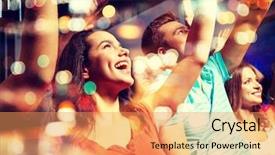  Presentation with celebration - PPT theme enhanced with free music - party holidays celebration nightlife background and a coral colored foreground