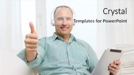  Presentation with technology learning - Presentation theme consisting of free music - technology and lifestyle distance learning background and a cool aqua colored foreground