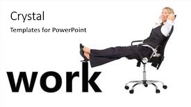  Presentation with navy - Slides with free navy - relaxed businesswoman away from work background and a white colored foreground