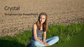  Presentation with girl teens - Colorful presentation theme enhanced with free navy - teenage girl sitting backdrop and a  colored foreground