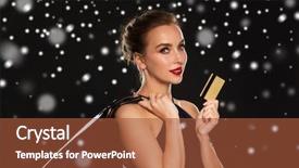  Presentation with christmas sale - PPT layouts featuring shopping bags over black background and a red colored foreground