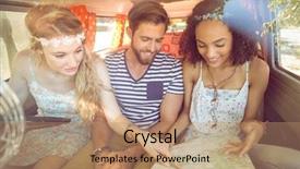  Presentation with road trip - Beautiful PPT theme featuring free old map - hipster friends on road trip backdrop and a  colored foreground