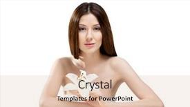  Presentation with white lotus flower - PPT theme featuring free orchid - woman in towel with flower background and a lemonade colored foreground