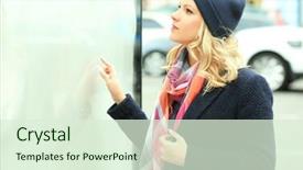  Presentation with city map - Presentation theme having public board with city map background and a soft green colored foreground