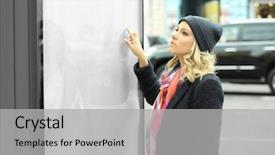  Presentation with city map - Amazing theme having public board with city map backdrop and a light gray colored foreground