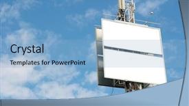  Presentation with empty palm fruit bunch - Presentation theme having free outdoor ads - empty billboard background and a light blue colored foreground