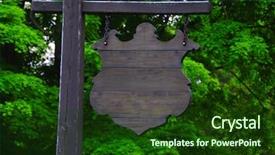  Presentation with input - Presentation design consisting of free outdoor ads - empty wooden sign board background and a  colored foreground