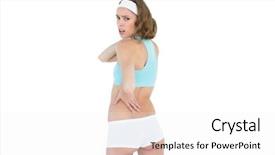  Presentation with white cctv camera on modern - PPT theme enhanced with free pain - attractive slender woman wearing sportswear background and a white colored foreground