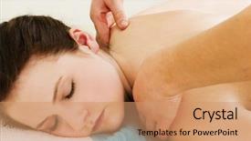  Presentation with shoulder pain - Slide set with free pain - close up image background and a  colored foreground