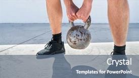  Presentation with heavy weight - Cool new PPT layouts with free pain - fitness man cross training lifting backdrop and a ocean colored foreground