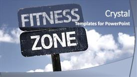  Presentation with zone - Cool new presentation with free pain - fitness zone sign with clouds backdrop and a ocean colored foreground
