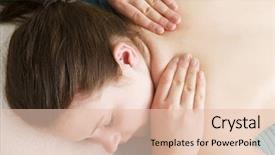 Presentation with day spa - Cool new PPT theme with free pain - massaging detail image backdrop and a  colored foreground