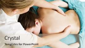  Presentation with spa day - Presentation having free pain - massaging detail image background and a  colored foreground