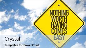  Presentation with sky - Presentation enhanced with free pain - nothing worth having comes easy background and a light blue colored foreground