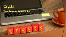  Presentation with stress - Amazing slide deck having free pain - stress written on a wooden backdrop and a tawny brown colored foreground