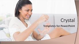  Presentation with real woman hair texture human - Amazing PPT theme having free painting - charming young dark haired woman backdrop and a  colored foreground