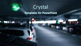  Presentation with vehicles - Amazing presentation theme having free parking slot concept - underground garage or modern car parking with lots of vehicles backdrop and a tawny brown colored foreground