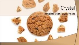  Presentation with white chocolate - Audience pleasing theme consisting of free pastry - delicious oatmeal cookie with chocolate backdrop and a coral colored foreground