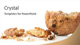  Presentation with cookie - Audience pleasing presentation theme consisting of free pastry - delicious oatmeal cookie with raisins backdrop and a white colored foreground
