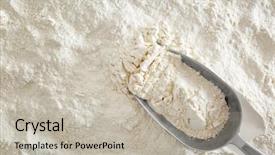  Presentation with flour - Amazing slides having free pastry - scoop on flour top view backdrop and a  colored foreground