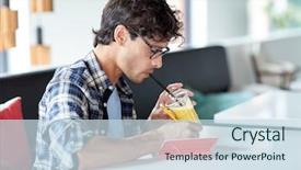  Presentation with creative writing - Presentation theme consisting of free pencils - lifestyle creativity freelance inspiration background and a sky blue colored foreground