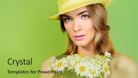  Presentation with girl scouts explorer summer - Slides enhanced with free perfume - summer inspiration romantic girl background and a yellow colored foreground