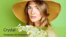  Presentation with girl scouts explorer summer - Slide set consisting of free perfume - summer inspiration romantic girl background and a yellow colored foreground