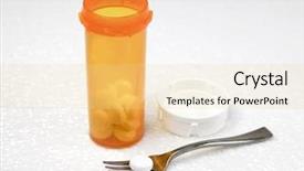  Presentation with pill bottle - Cool new PPT theme with free pharmaceutical - diet pill concept - pill backdrop and a blonde colored foreground