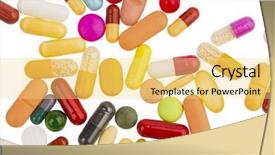  Presentation with drugs - PPT theme enhanced with free pharmaceutical - many colorful pills background and a  colored foreground