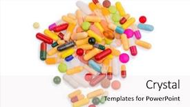  Presentation with medicine and drugs - PPT theme with hand holding compass on empty asphalt road and future concept background and a coral colored foreground