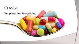  Presentation with pharmaceutical tablets - Presentation theme enhanced with free pharmaceutical - many colorful pills background and a white colored foreground