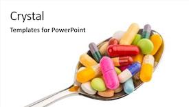  Presentation with pharmaceutical tablets - Cool new presentation with free pharmaceutical - many colorful pills backdrop and a white colored foreground