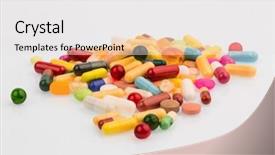  Presentation with colorful of antibiotics capsule pills - Presentation consisting of free pharmaceutical - many colorful pills background and a  colored foreground