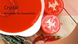  Presentation with round table - PPT theme enhanced with free photo - diet food hot tomato vegetable background and a  colored foreground