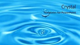  Presentation with water drop - Beautiful presentation design featuring free photo - water drop over water splashing backdrop and a  colored foreground