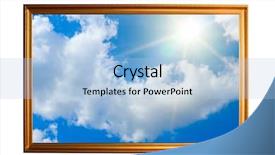  Presentation with golden frame on purple - Cool new presentation theme with golden frame filled with sky backdrop and a light blue colored foreground